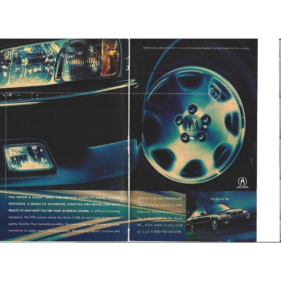 Acura RL VSA System 3.5RL Car Sedan 1990s Vintage Print Ad 2 PAGE - Picture 4 of 4